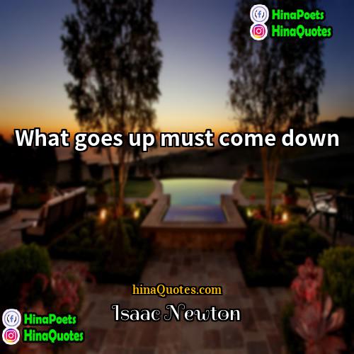 Isaac Newton Quotes | What goes up must come down.
 